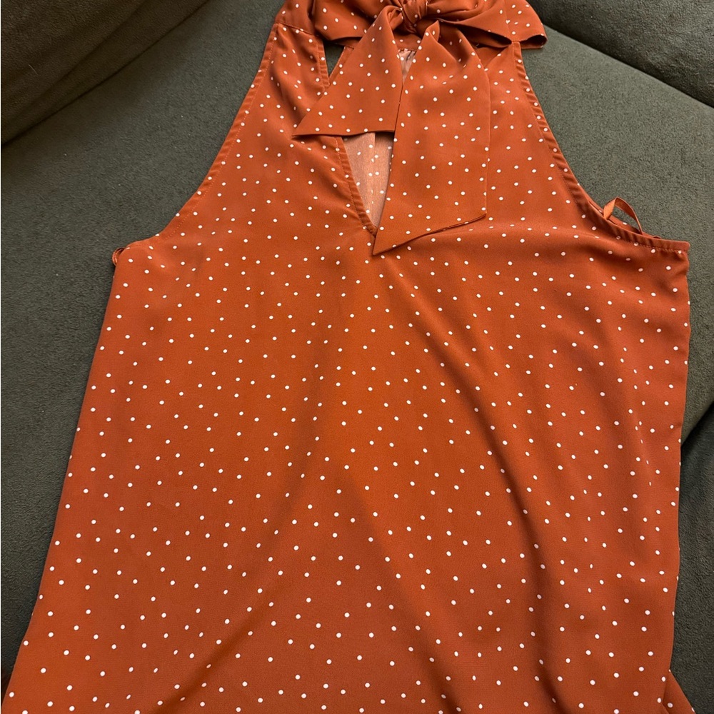 Naked Zebra Orange Polka Dot Blouse